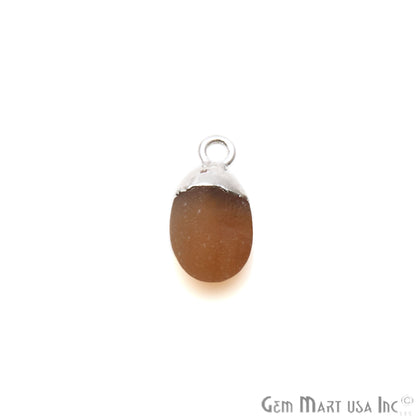 Rough Carnelian Matte Beads Organic 15x8mm Silver Electroplated Pendant Connector - GemMartUSA