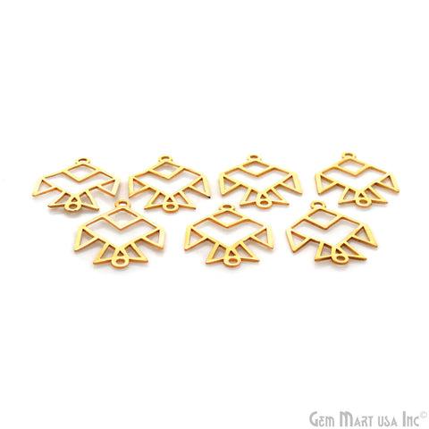 Airplane Charm Laser Finding Gold Plated 18x25mm Charm For Bracelets & Pendants