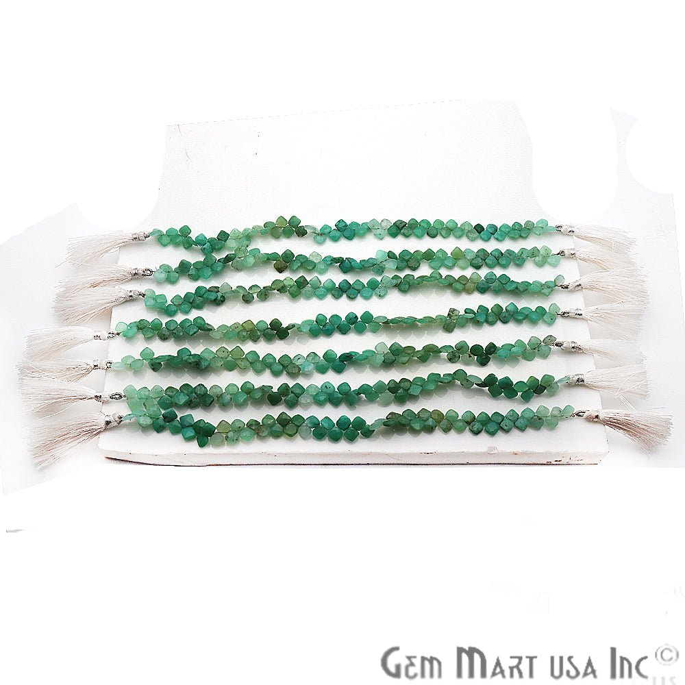 Chrysoprase Square Faceted Gemstone 7mm Rondelle Beads - GemMartUSA