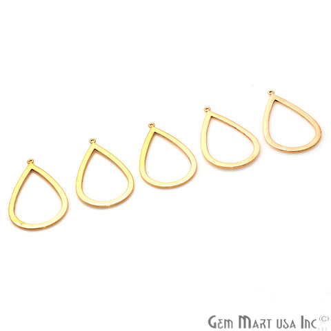 Pear Shape Charm Gold Plated Finding Jewelry Charm - GemMartUSA