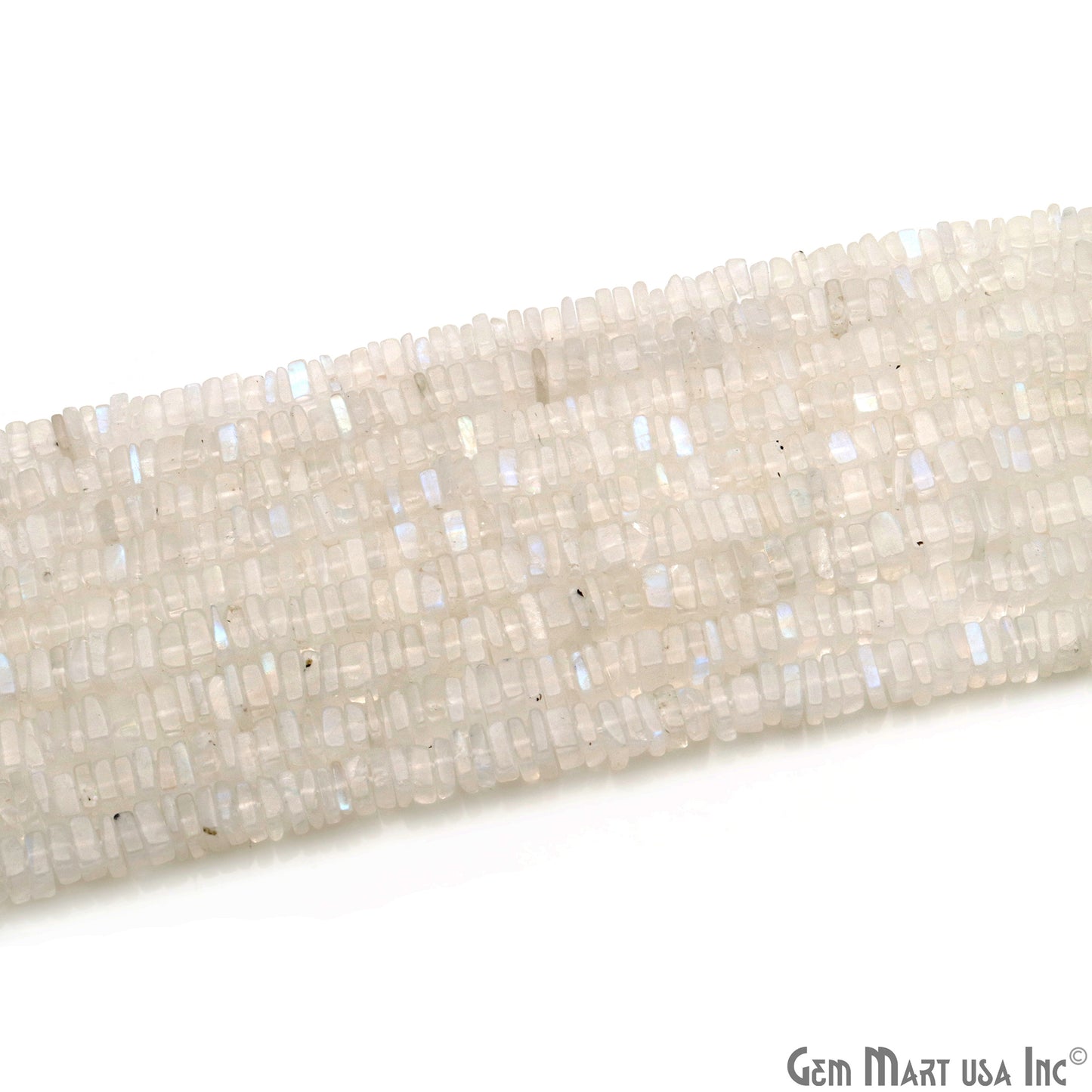 Rainbow Moonstone Box Beads, 16 Inch Gemstone Strands, Drilled Strung Briolette Beads, Box Shape, 4-5mm