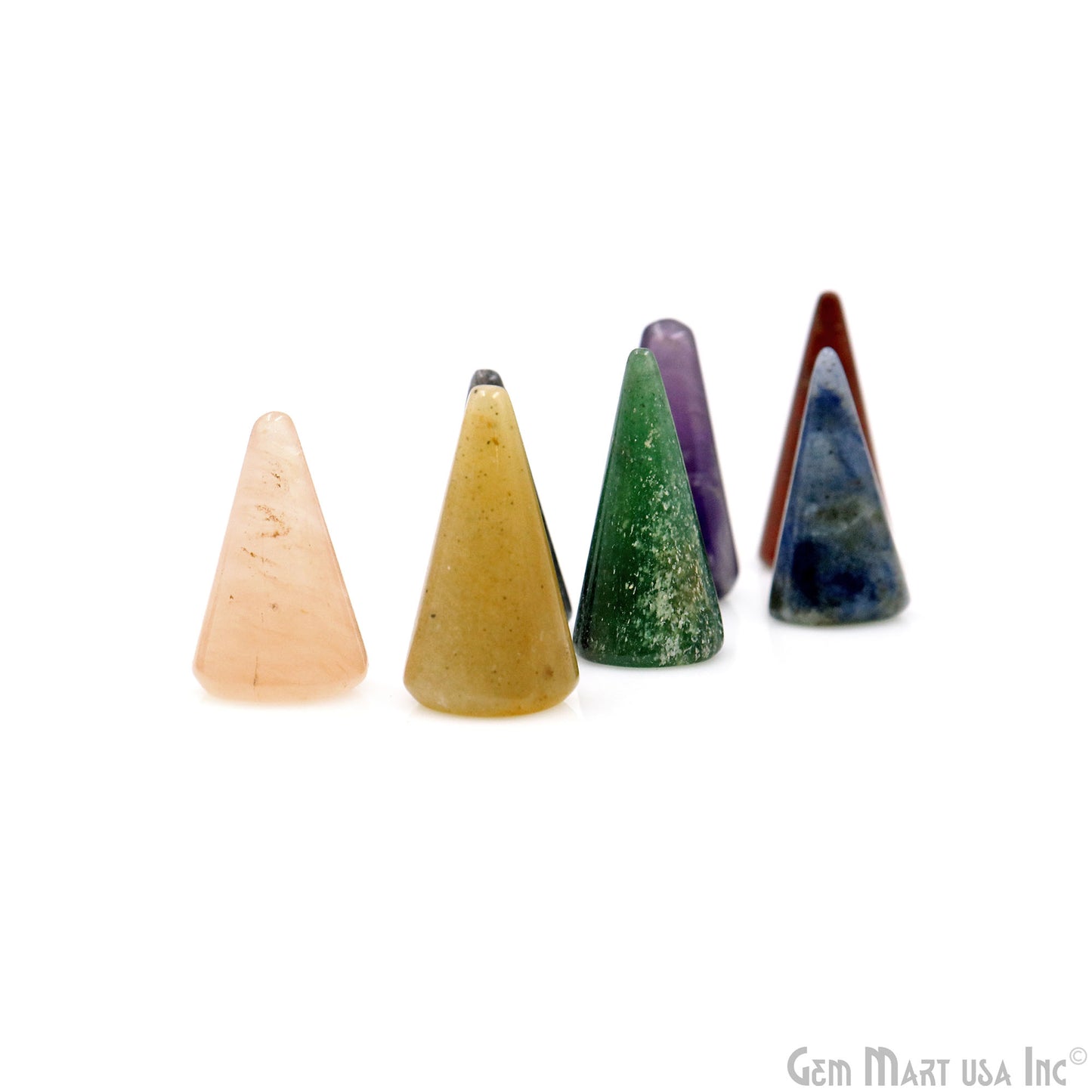 7pc Lot Cone Shape Healing Gemstone Metaphysical Reiki Crystal