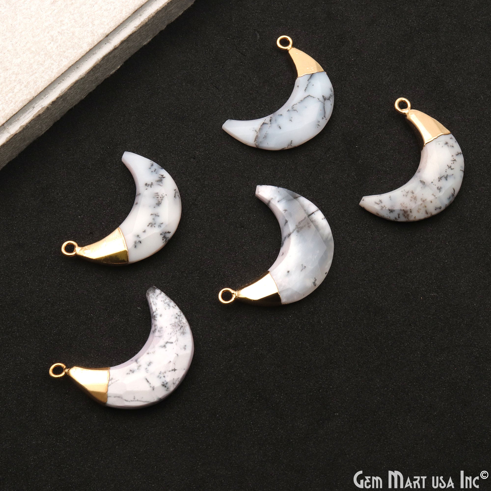 Moon Shape Gemstone Charm