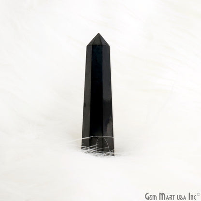 Black Agate Gemstone Jumbo Tower Crystal Tower Obelisk Healing Meditation Gemstones 4-5 Inch