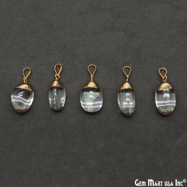 Crystal Tumbled 28x17mm Gold...