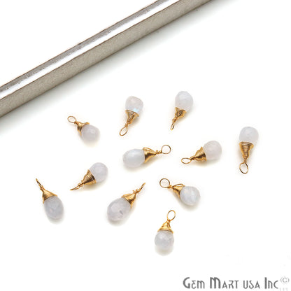 Wire Wrapped Drop Shape 16x6mm Single Bail Gemstone Connector (Pick Stone) - GemMartUSA