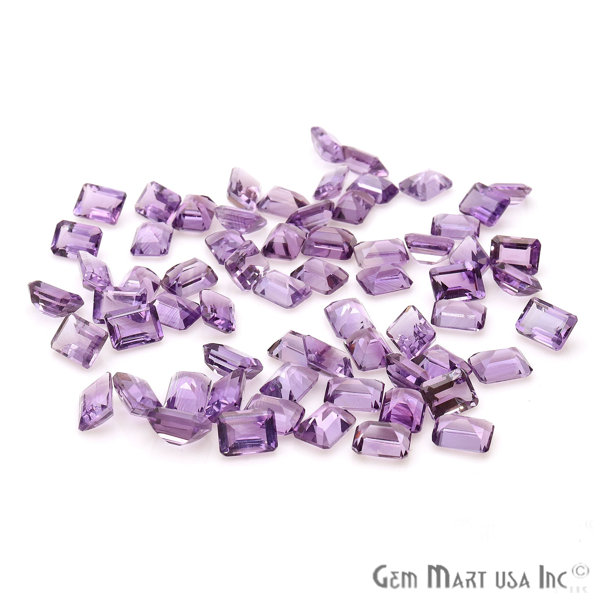 Amethyst Rectangle Shape 6x8mm Faceted Loose Gemstone - GemMartUSA