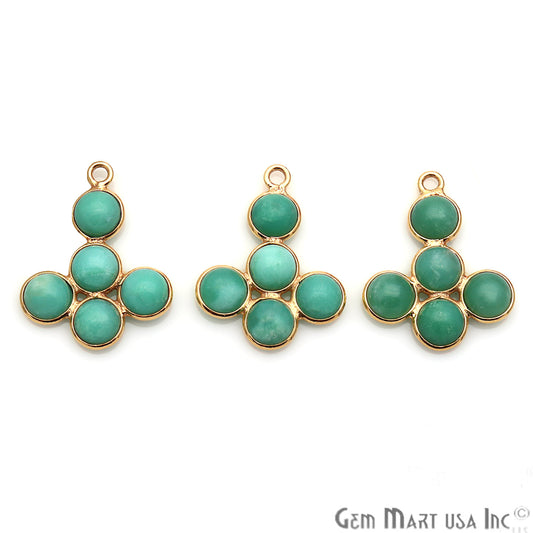 Chrysoprase Gemstone 20x16mm Gold Bezel Component - GemMartUSA