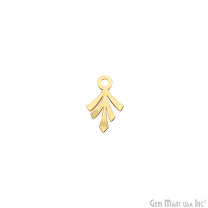 Leaf Shape Gold Plated 15.7x10mm Finding Laser Jewelry Charm