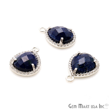 Gemstone Pears Shape 10x12mm CZ Pave Connector (Pick Stone) - GemMartUSA