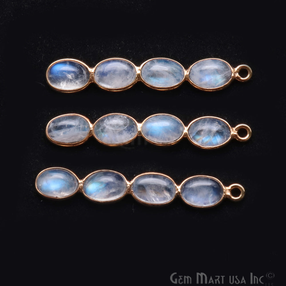 DIY Rainbow Moonstone 35x6mm Chandelier Finding Component (Pick Your Plating) - GemMartUSA