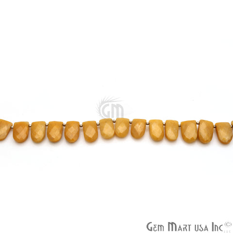Yellow Aventurine Half Round 16x10mm Crafting Beads Gemstone Briolette Strands 8 Inch - GemMartUSA
