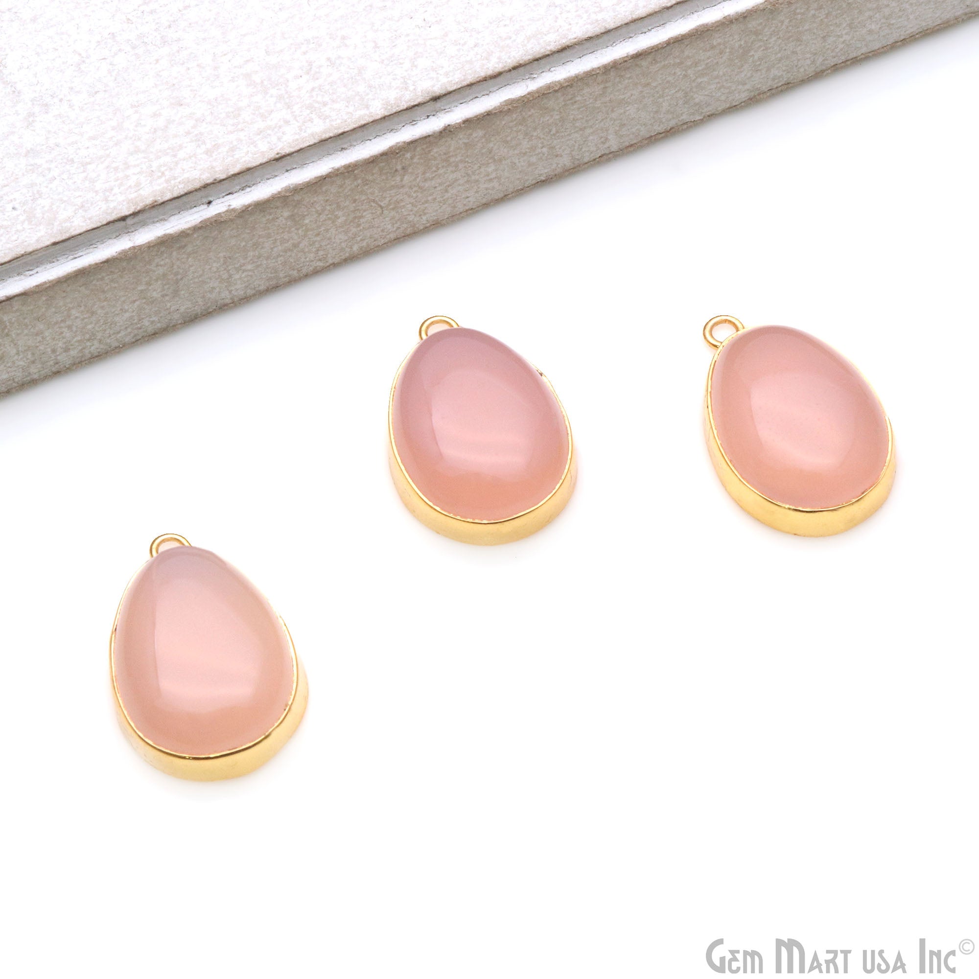 Cabochon Free Form Gold Plated 23x17mm Single Bail Gemstone Connector