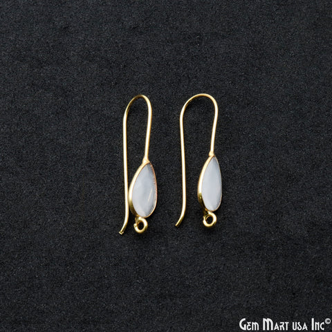Pear Shape 31x9mm Gemstone Connector Hook Earrings