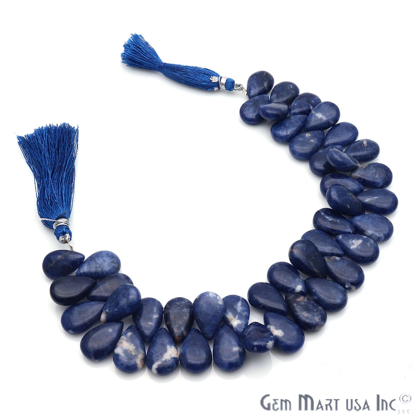 Sodalite Pears 10x16mm Crafting Beads Gemstone Briolette Strands 8 Inch - GemMartUSA