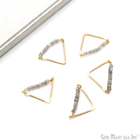 Triangle Bar Pendant 31x18mm Gold Plated Faceted Beads Connector