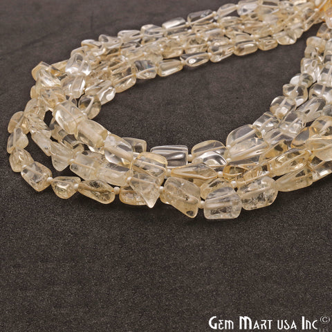 Light Citrine Free Form 9x7mm Tumble Beads Gemstone Strands - GemMartUSA