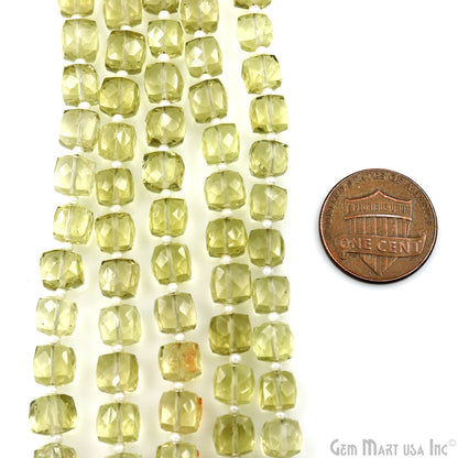 Lemon Topaz Box Beads, 7 Inch Gemstone Strands, Drilled Strung Briolette Beads, Box Shape, 6-7mm