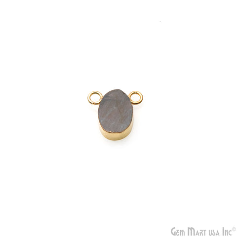 Labradorite Free Form Shape 13x11mm Gold Electroplated Connector