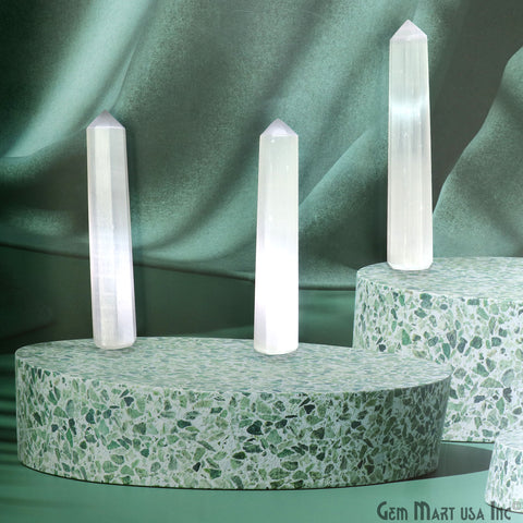 Selenite Gemstone Jumbo Tower Crystal Tower Obelisk Healing Meditation Gemstones 4-5 Inch