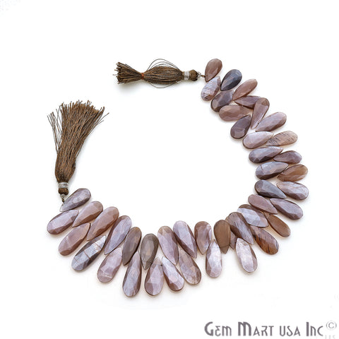 Chocolate Moonstone Pears 19x11mm Crafting Beads Gemstone Briolette Strands 8 INCH - GemMartUSA