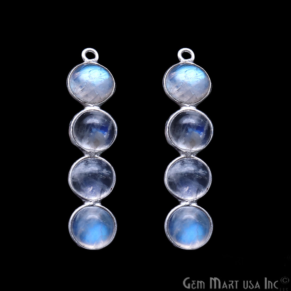 DIY Rainbow Moonstone Silver Plated 35X8mm Line Shape Chandelier Finding Component - GemMartUSA