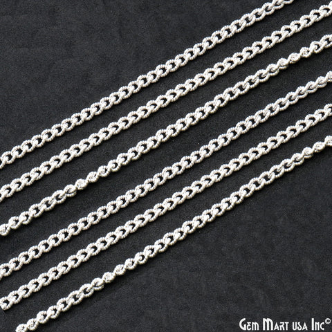 Gourmette Chain For Jewelry Making, 4mm Twisted Oval Curb Necklace, Minimal Finding Chain
