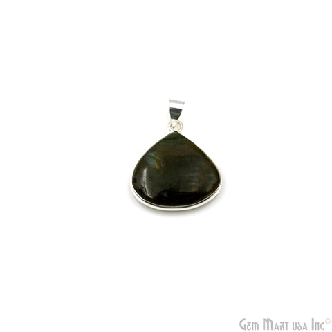 Labradorite Gemstone Heart 28x26mm Sterling Silver Necklace Pendant 1PC