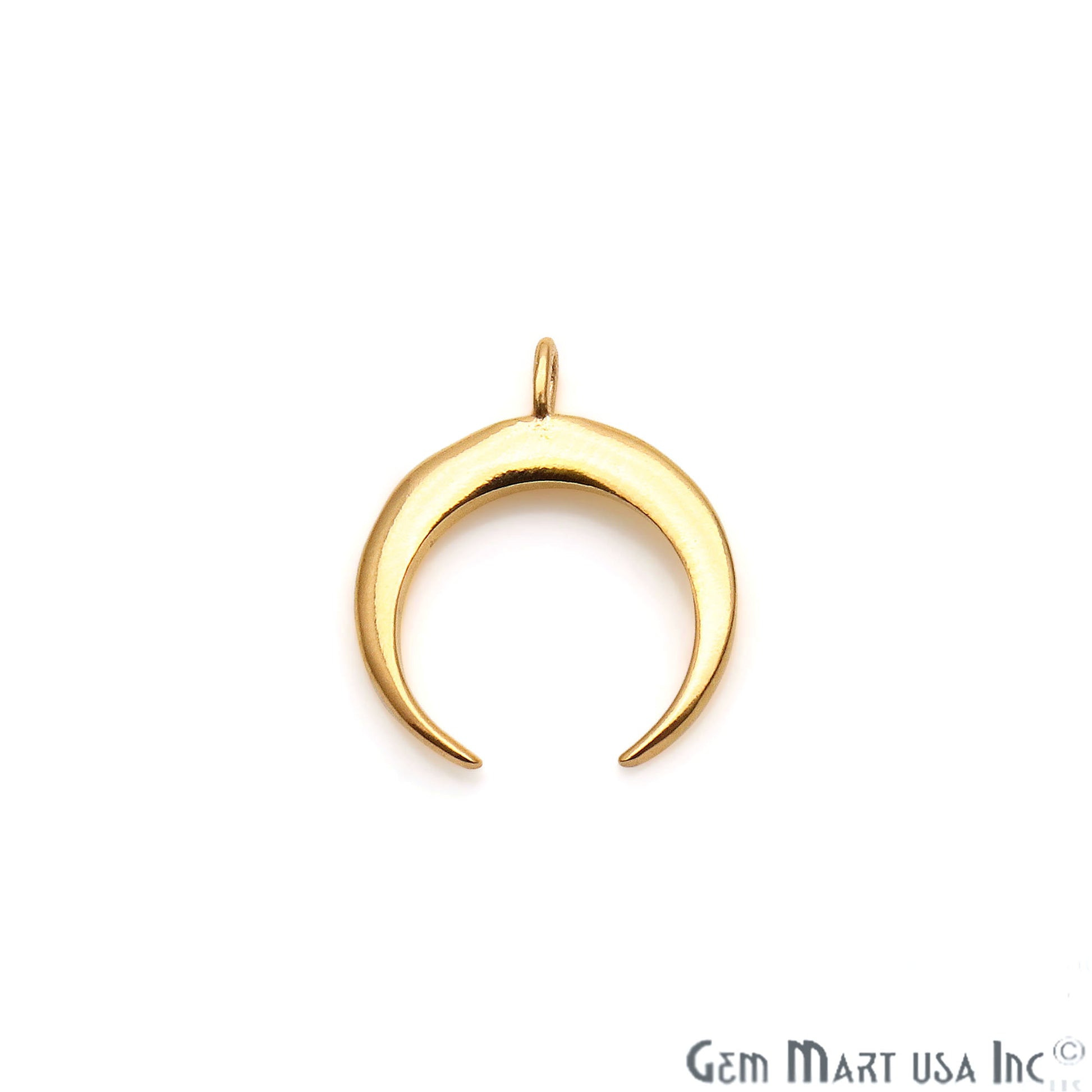 Horn Shape 24x3mm Gold Plated Finding Charm, DIY Jewelry - GemMartUSA