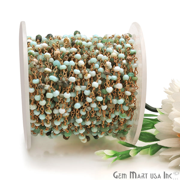 Chrysoprase 3-4mm Gold Plated...