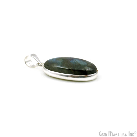 Labradorite Gemstone Oval 32x17mm Sterling Silver Necklace Pendant 1PC