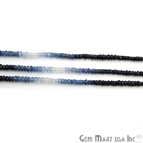 Multi Sapphire Shaded Round Beads 3-3.5mm Gemstone Rondelle Beads - GemMartUSA