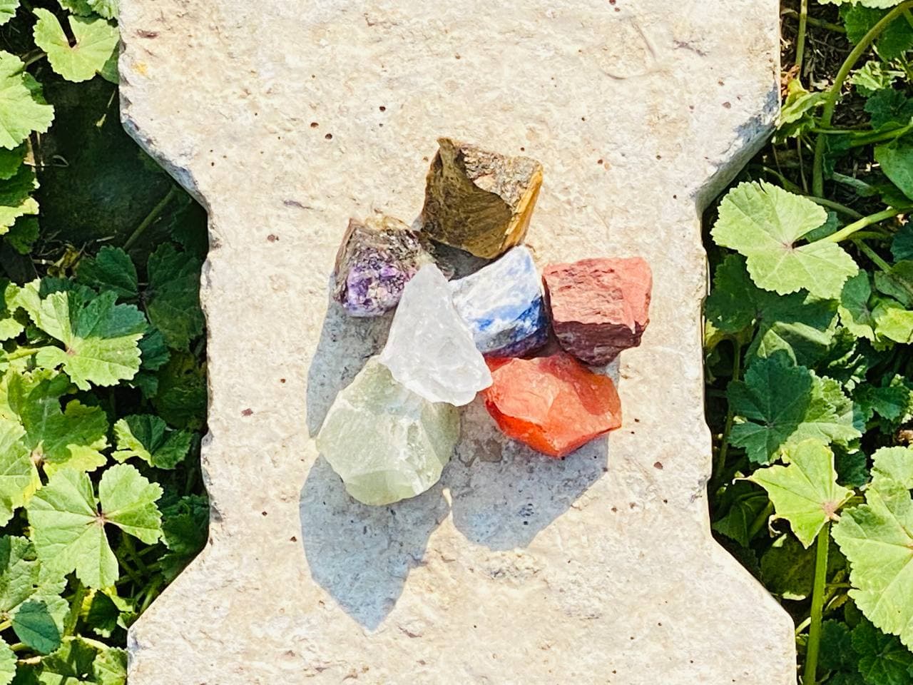 7 Chakra, 31X27MM Rough Multi Color Healing Crystal Stone Set, Natural Stone, Healing stone, Energy Stones