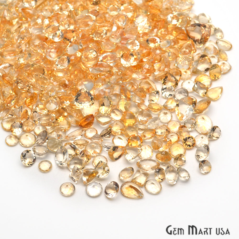 100Cts Big Size Wholesale Citrine Mix Shape 20-10mm Loose Gemstones - GemMartUSA