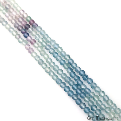 Shaded Fluorite Rondelle Beads, 13 Inch Gemstone Strands, Drilled Strung Nugget Beads, Faceted Round, 3-4mm