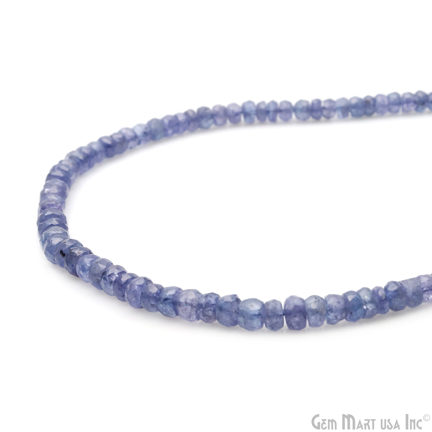 Tanzanite Rondelle Beads, 13 Inch Gemstone Strands, Drilled Strung Nugget Beads, Faceted Round, 4-5mm