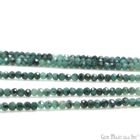 Emerald 3-4mm Faceted Rondelle Beads Strands 13Inch