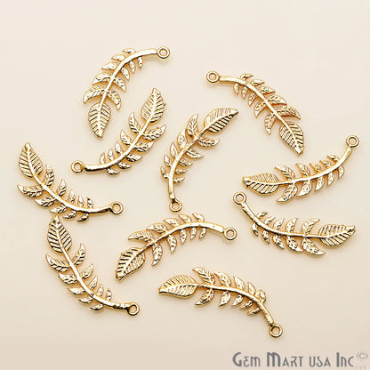 Leaf Shape Finding 30x9mm Chandelier Jewelry Charm (Pick Plating) - GemMartUSA