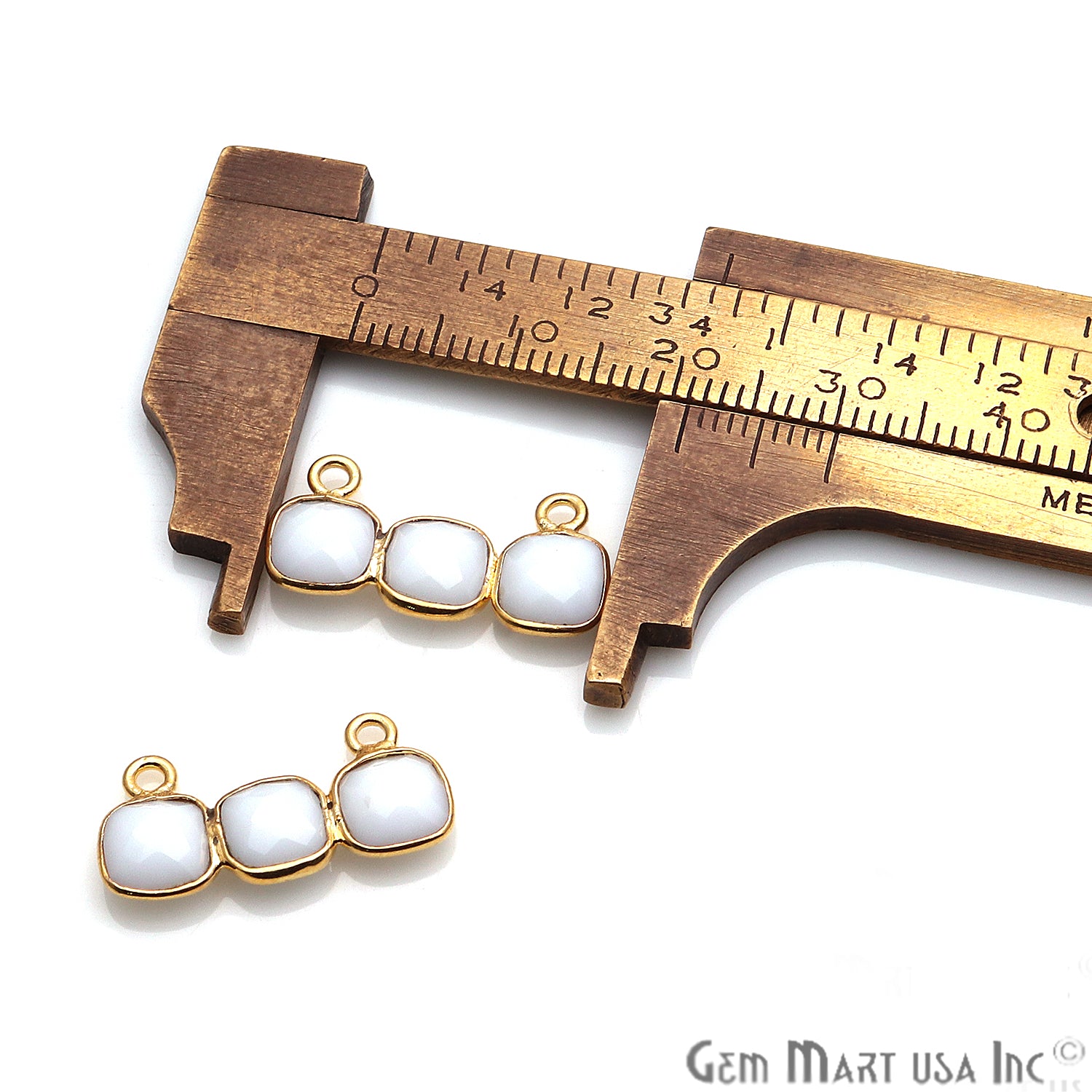 DIY Gemstone 20x10mm Gold Plated Chandelier Finding Component (Pick Your Gemstone) - GemMartUSA