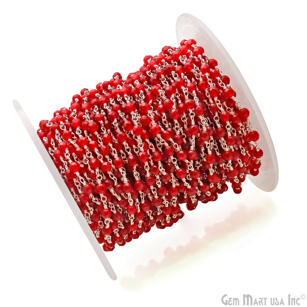 Red Jade Faceted Beads...