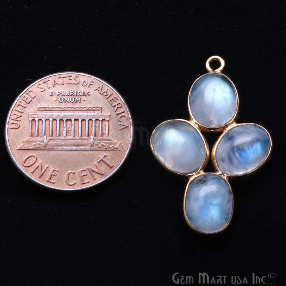 DIY Rainbow Moonstone 28x18mm Single Bail Chandelier Finding Component (Pick Your Metal) - GemMartUSA