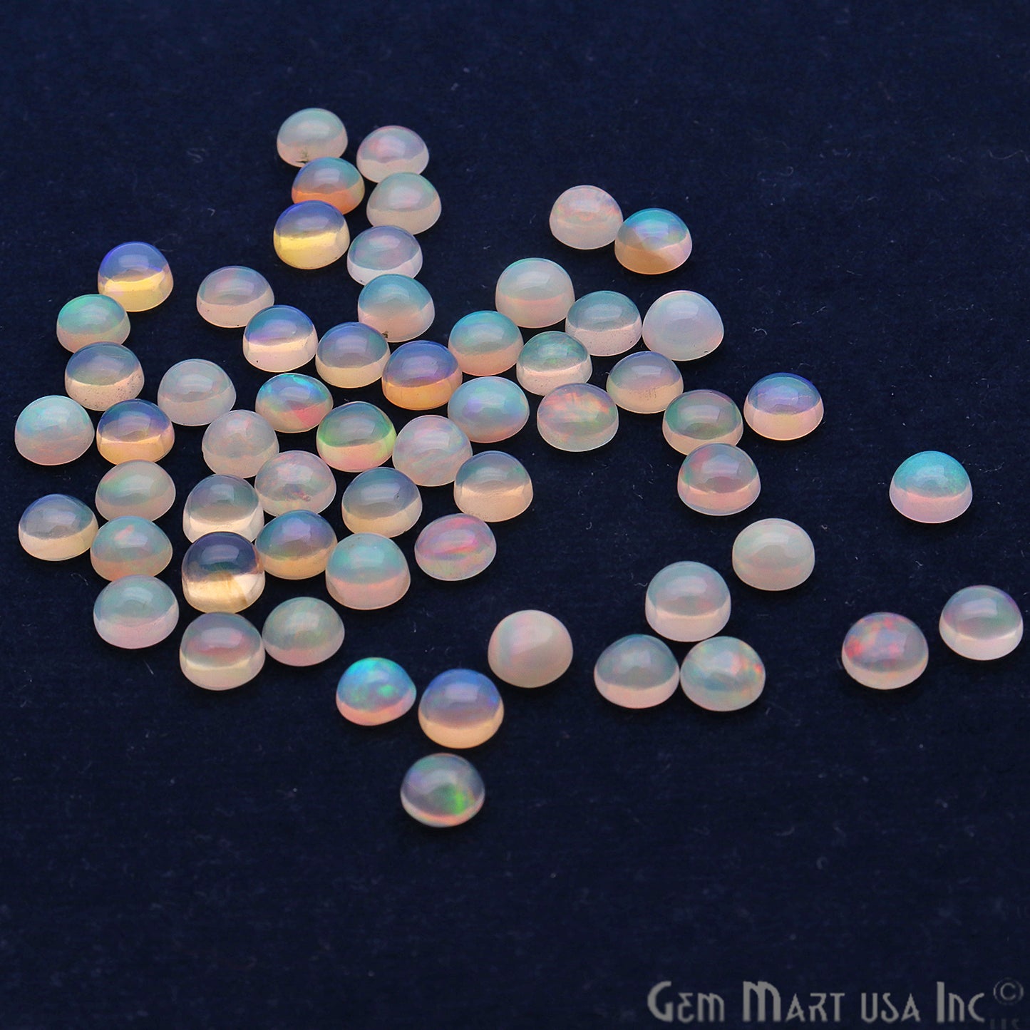 10pc Lot Natural Opal Gemstone 5mm Round Beads Cabochons Loose Precious Stones - GemMartUSA