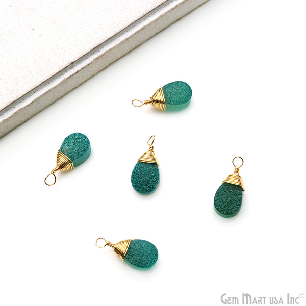 Titanium Green Druzy Pears...