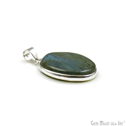 Labradorite Gemstone Oval 32x21mm Sterling Silver Necklace Pendant 1PC