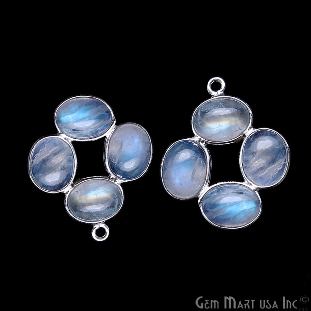 DIY Rainbow Moonstone 24x21mm Single Bail Chandelier Finding Component (Pick Your Metal) - GemMartUSA