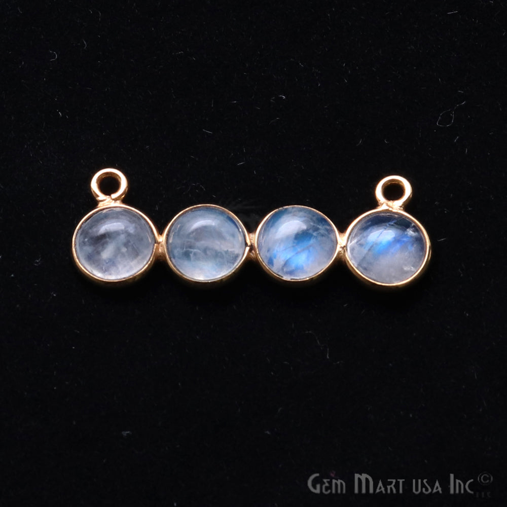 DIY Rainbow Moonstone 28x10mm Double Bail Chandelier Finding Component (Pick Your Metal) - GemMartUSA