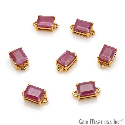 Ruby Prong Setting Gold Plated Gemstone Connector - GemMartUSA