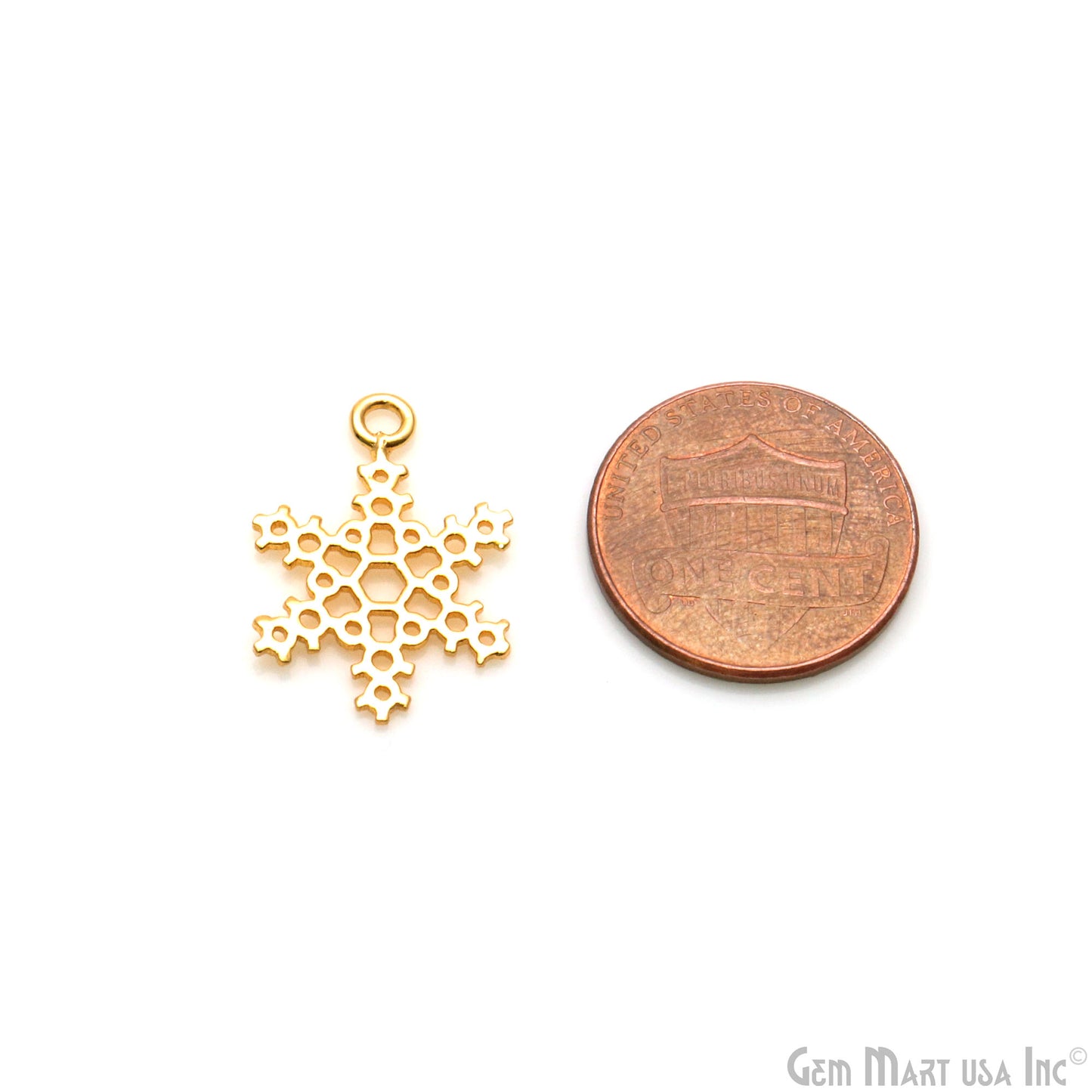 Snowflake Shape 21x15mm Gold Plated Textured Charm Minimalist Finding