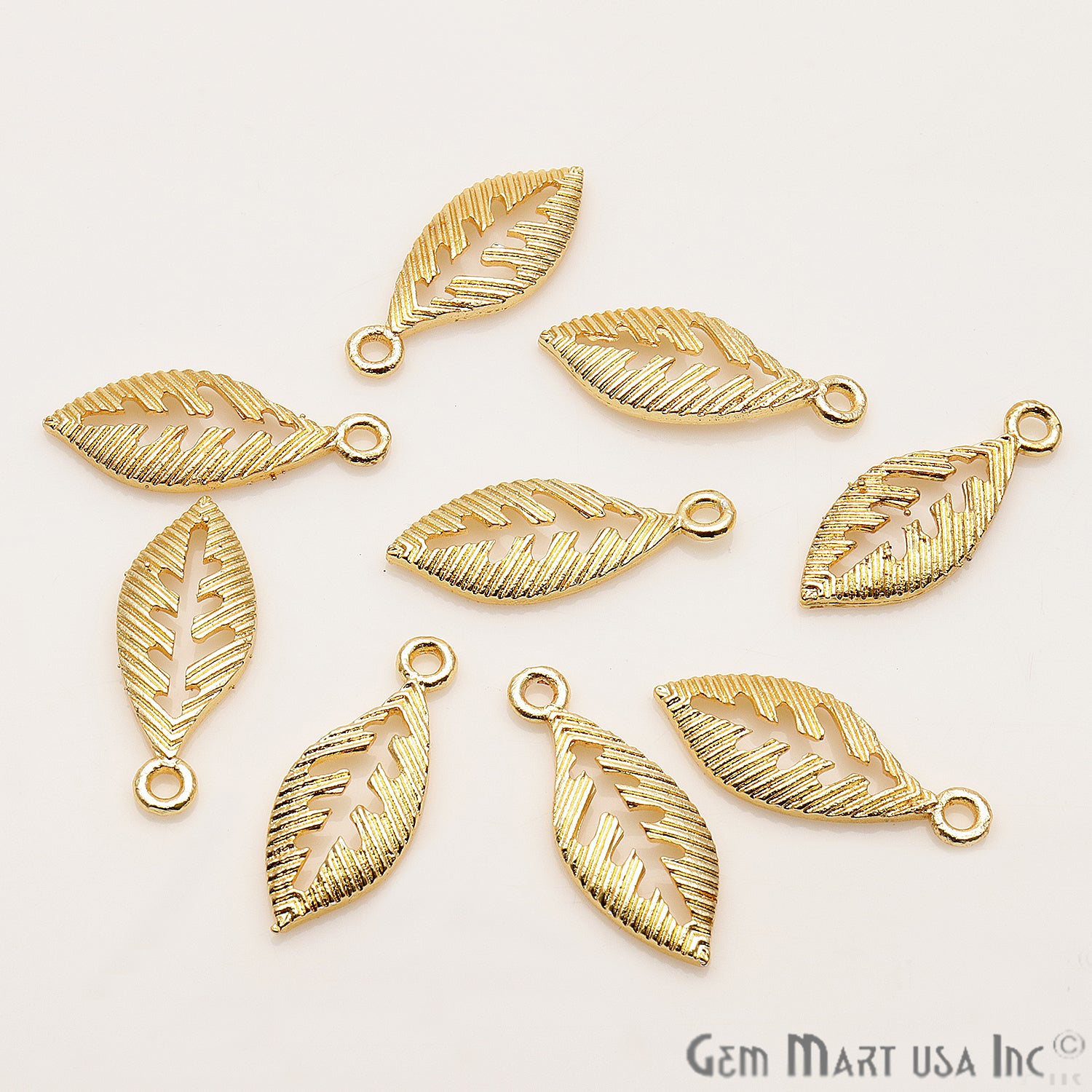 Leaf Shape Finding 27x11mm Chandelier Jewelry Charm (Pick Plating) - GemMartUSA