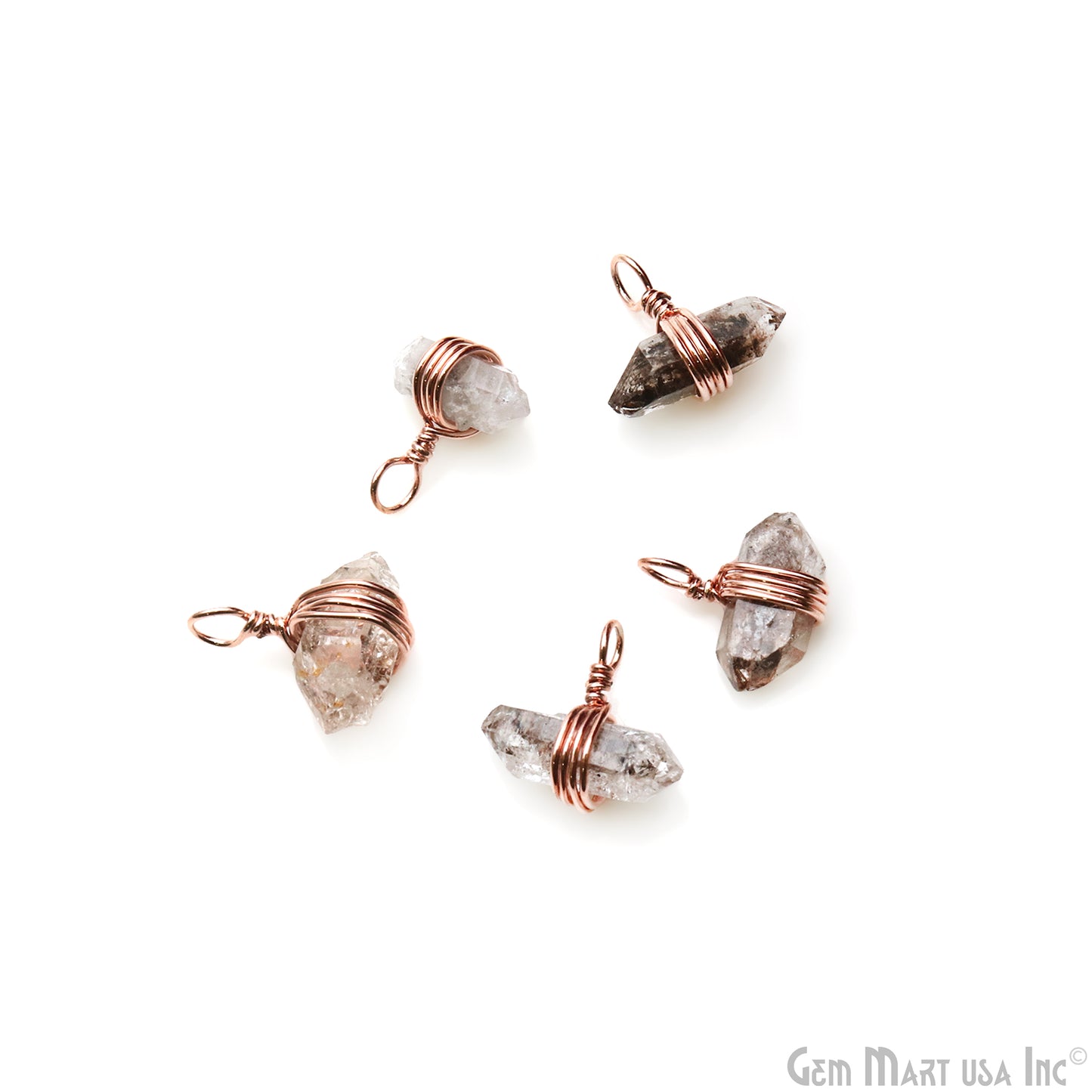 Rough Gemstone 20x14mm Rose Gold Wire Wrapped Single Bail Connector